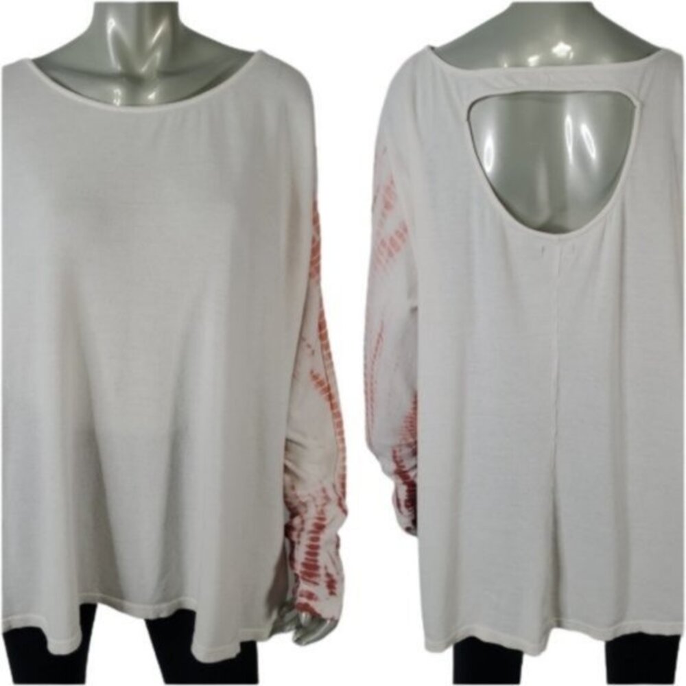 True Craft Tie‎ Dye Open Back Knit Top Plus Size 2X